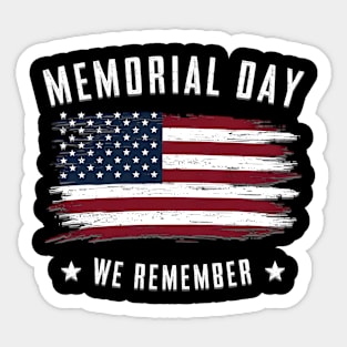 Memorial Day We Remember USA Flag Patriotic Sticker